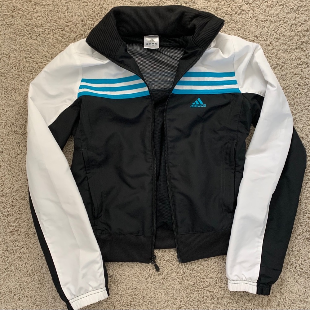 NWOT ADIDAS Hooded Windbreaker Zip Jacket